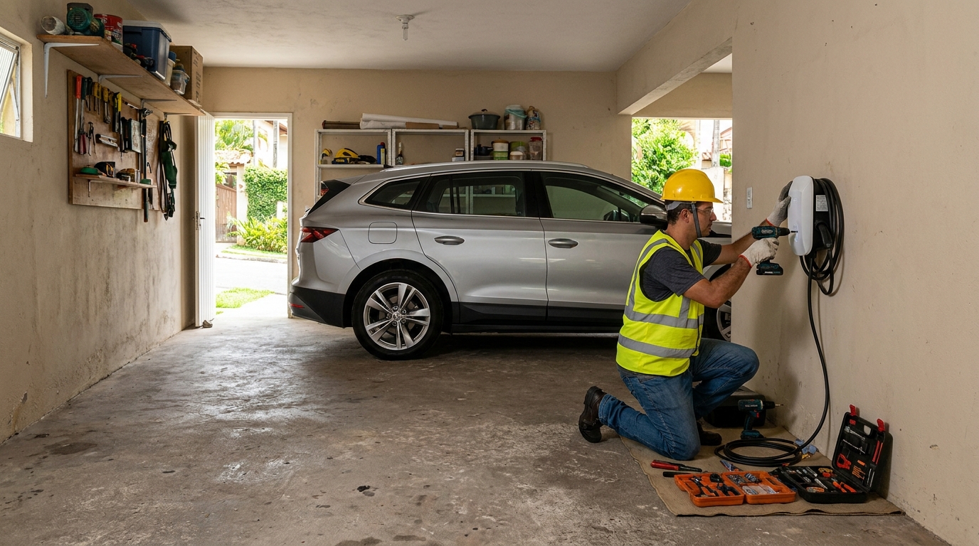 Instalacao de carregador de carro eletrico residencial em Vitória da Conquista‑BA