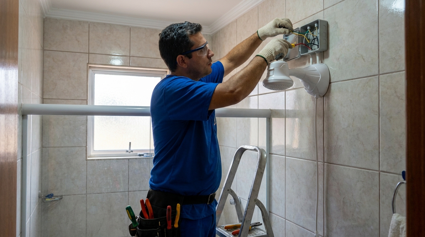 Instalacao de chuveiro eletrico profissional em Vitória da Conquista‑BA