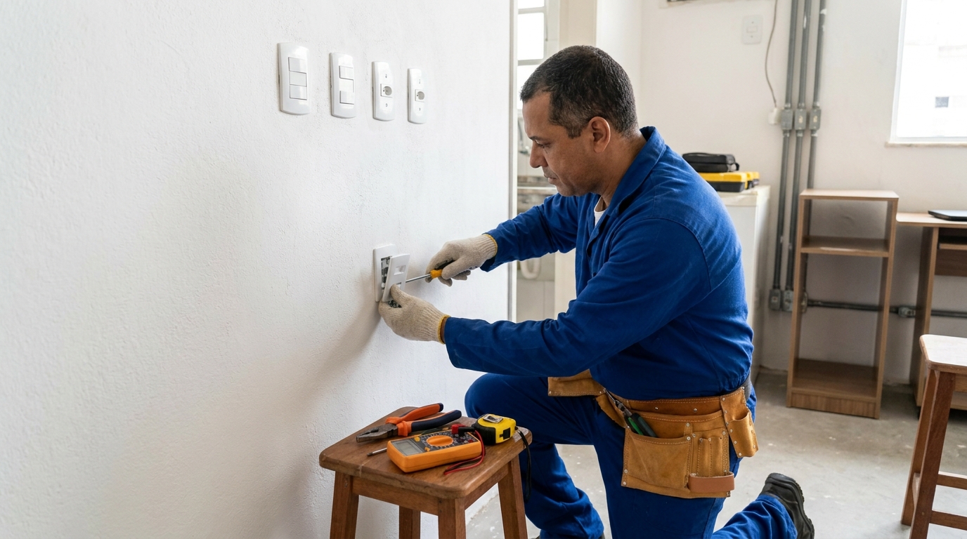Instalacao de tomada e interruptor profissional em Vitória da Conquista‑BA
