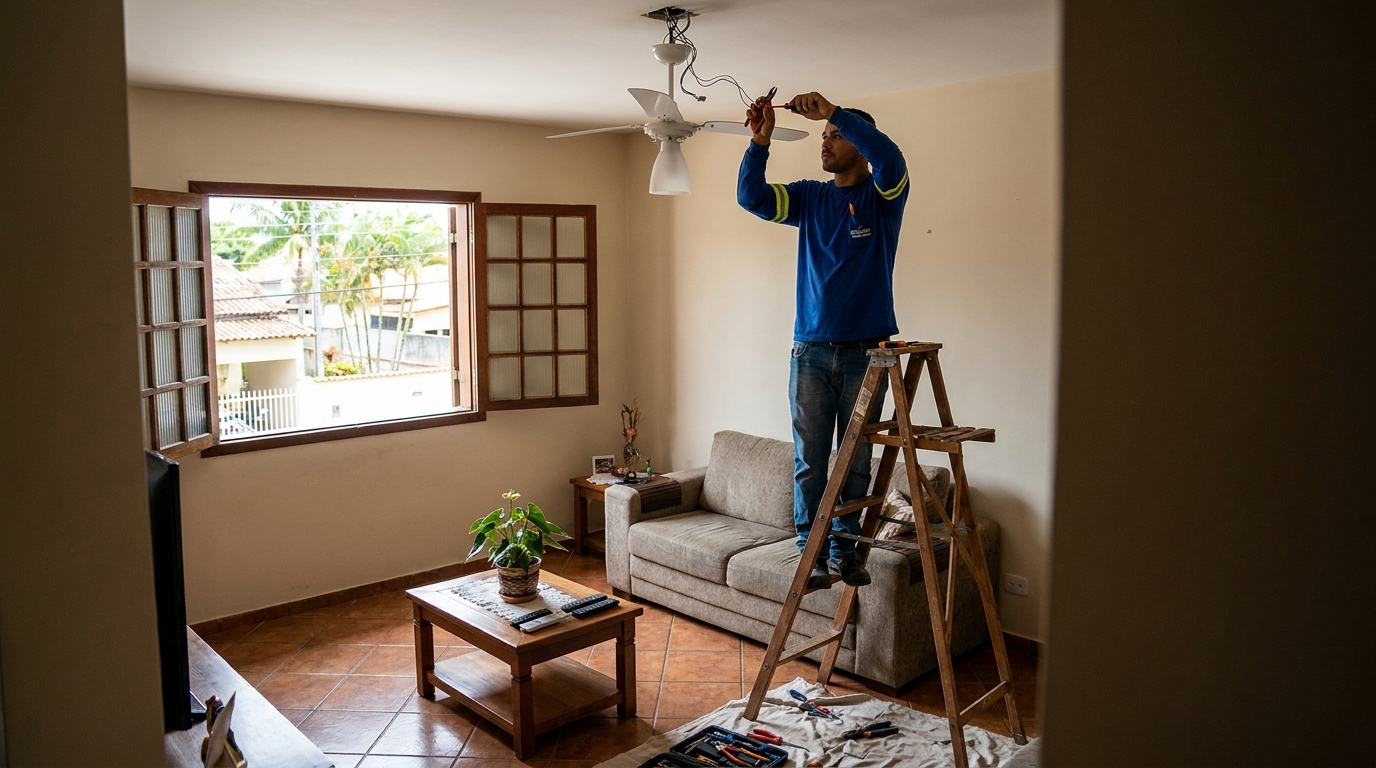 Instalacao de ventilador de teto profissional em Vitória da Conquista‑BA
